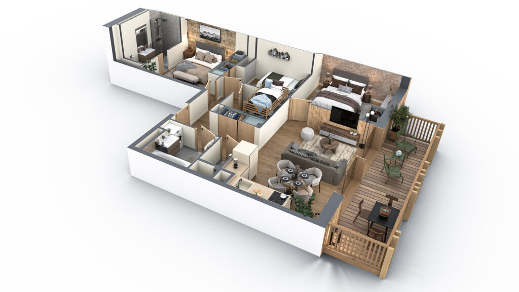 Rendu 3D architecture extérieure — projet DeepFrame